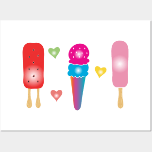 Ice Cream Popsicles Posters and Art